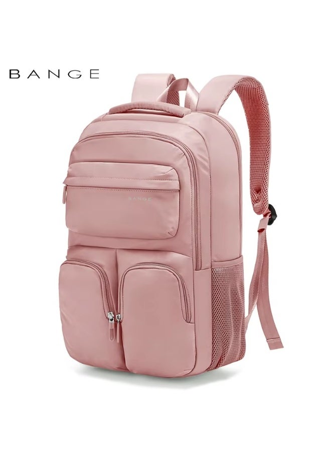 بانجي Bange 1807 Pink polyester unisex travel backpacks laptop waterproof - Image 1